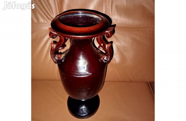 Ritka, nagyméretű Mezőtúri kerámia váza (32 cm) Veres Lajos stílus