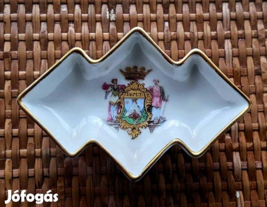 Ritka, régi, Pécs városi címeres Zsolnay Bridge mini hamutartó