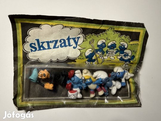 Ritka bontatlan csomagolásban retro trafikos Hupikék Törpikék