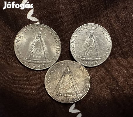 Ritka ezüst 5 schilling sor 1934 - 1935 - 1936 os ritka darabbal!!