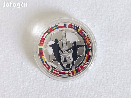 Ritka ezüst érme a magyar zászlóval, labdarugó EB 2016, Niue