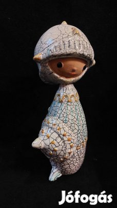 Ritka iparművész kerámia , forgófejű figura