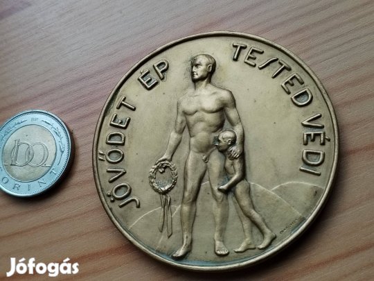 Ritka jelzett sport érem "Jövődet Ép Tested Védi"