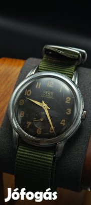 Ritka katonai fero 15 köves svájci férfi karóra szép állapot új szíj