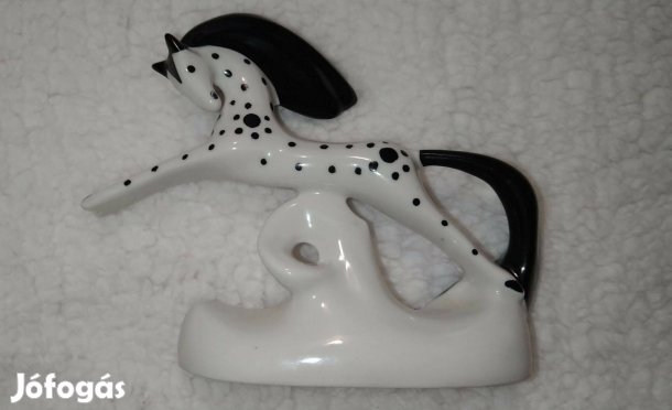 Ritka orosz Korosten art deco porcelán pöttyös ló figura