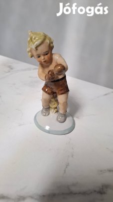 Ritka porcelán boxoló figura
