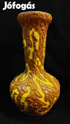 Ritka sárga-barna Király kerámia váza