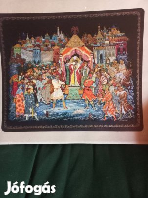 Ritkaság! Az orosz lakkfestészet miniatűrjeinek másolatai. (Palekh alb