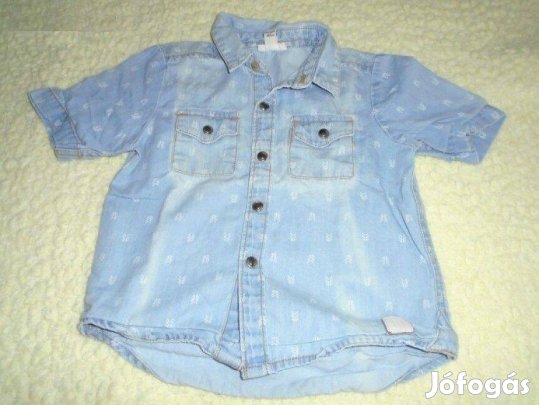 River Island kék mintás rövid ujjú ing 9-12 hó (méret 80)
