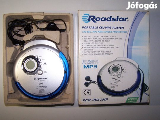 Roadstar PCD-3051MP Discman / MP3 lejátszó dobozában, fülhallgatóval