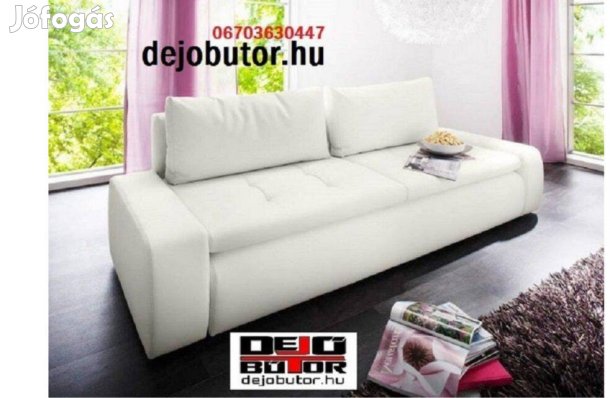 Robby fehér párnás szivacsos kanapé ülőgarnitúra 240x100 cm ágyazható