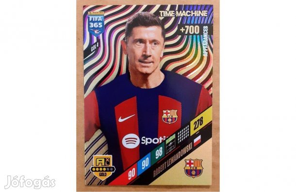 Robert Lewandowski Barcelona Time Machine focis kártya Panini 2024