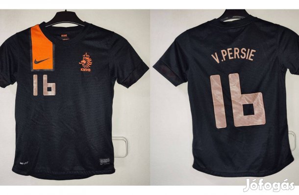 Robin Van Persie Hollandia fekete eredeti Nike gyerek mez (140-152)
