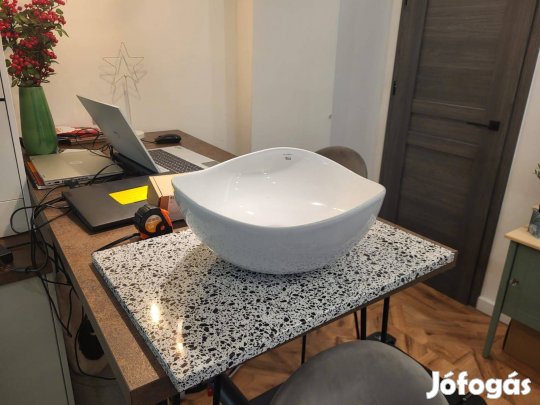 Roca Ohtake mosdótál 38x38 A327A15000 + Bútorlap kompozitkő 60x40x2