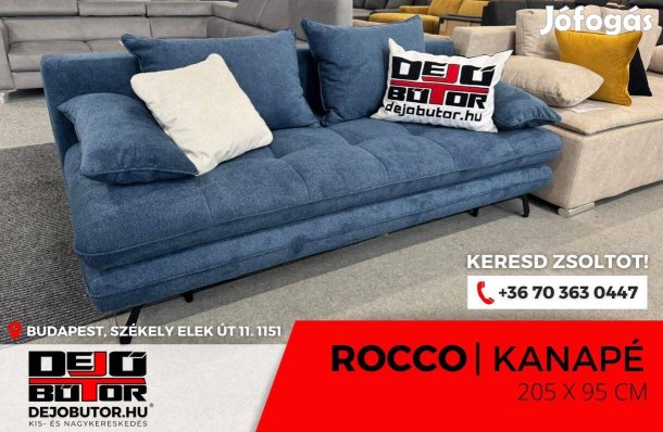 Rocco egyenes kanapé ülőgarnitúra 205x95 cm bútor kék ágyazható