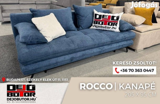 Rocco indigó rugós kanapé ülőgarnitúra 205x95 cm ágyazható ágyneműs