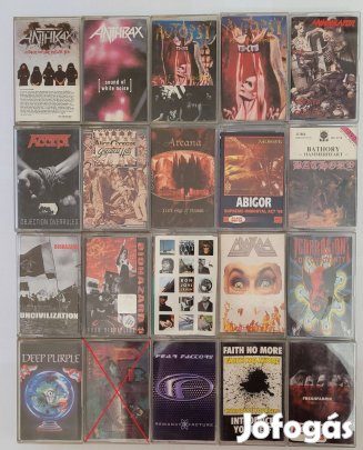Rock, metál kazetták (magnókazetta, kazetta, MC, nem CD, CD-k, Cdk)