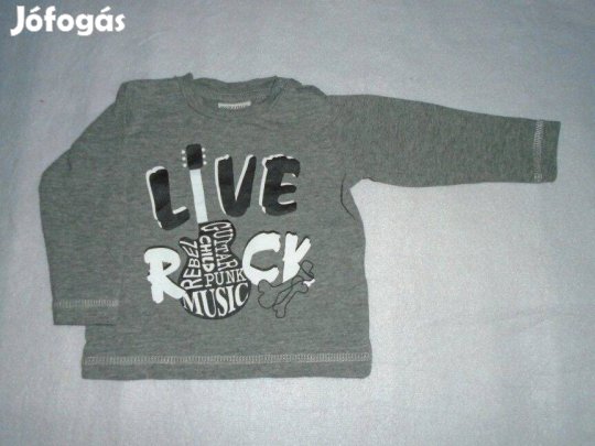 Rock feliratos szürke színű hosszú ujjú felső 3-6 hó (méret 68)