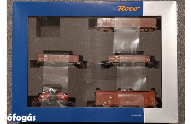 Roco 6600126 H0, 5 darabos MÁV teherkocsi-készlet, IV. korszak