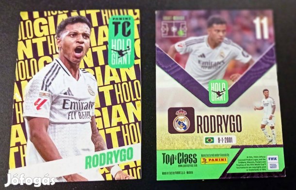 Rodrygo Real Madrid Holo Giant focis kártya Panini Top Class 2025