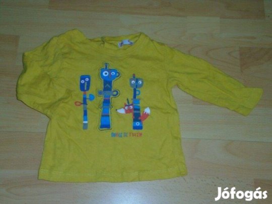 Róka mintás hosszú ujjú póló felső 6-9 hó méret 74