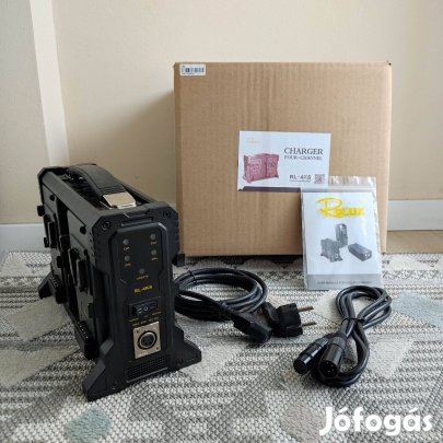 Rolux RL-4KS Li-Ion V-Mount V-lock akkumulátortöltő
