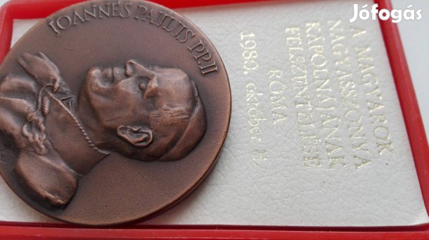 Róma 1980. Magyar kápolna szentelés II. János Pál Pápa bronz