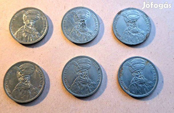 Román 100 Lei érmék Mihai Viteazul portréjáva 6 DB