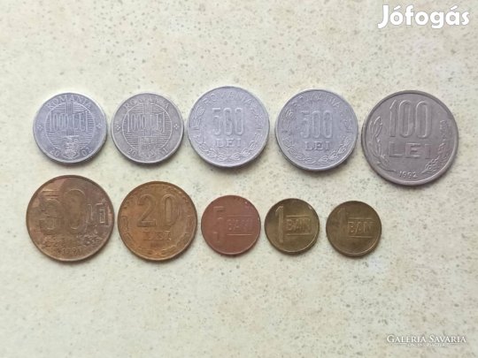 Románia 10 db Különböző Érme Bani és Lej Lei 1991-2015