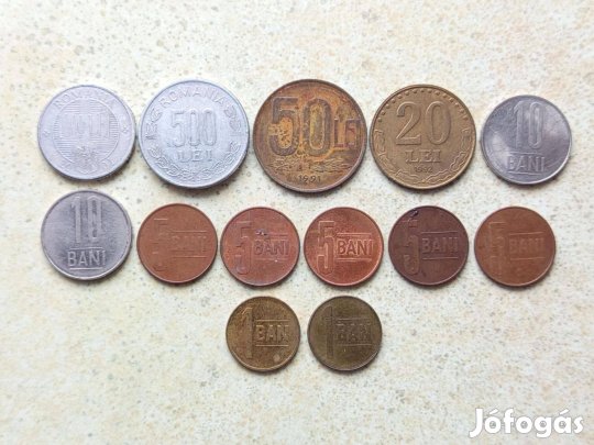 Románia 13 db Különböző Érme Bani és Lei 1991-2016