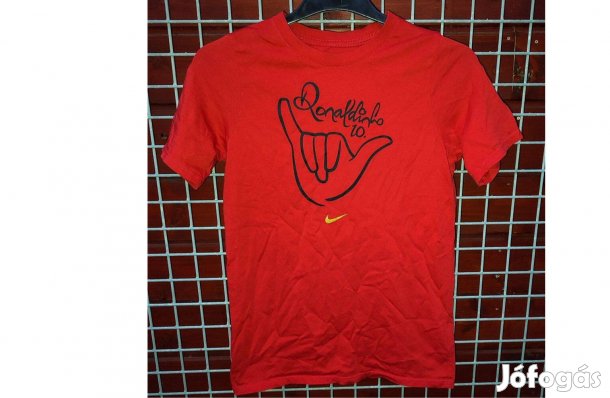Ronaldinho eredeti Nike piros gyerek póló (158-170)