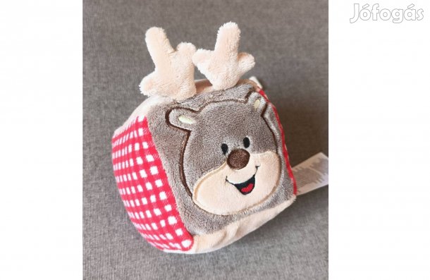 Ropogós hangot adó plüss kocka, bébijáték