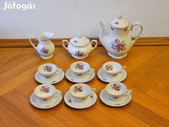 Roschütz 6 személyes porcelán kávéskészlet