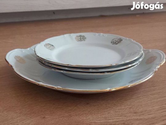 Roschütz Porcelán nagy kináló tál és 3 kistányér együtt 2500ft