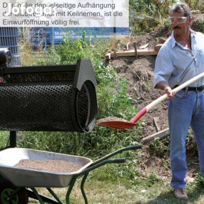 Rostagép forgó szita - 230V | 800mm / -400mm szitadob | dönthető dob