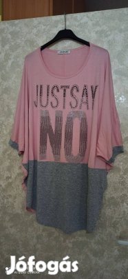 Rószaszín alul szürke kövekkel díszített tunika, miniruha 2XL-3XL-es