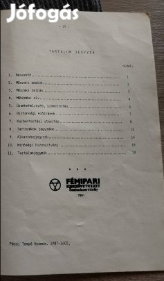 Rotácios kapa Rex gépkönyv eladó.#46890