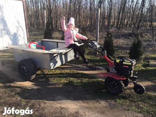 Rotációs kapa "kistraktor"+ nagy teherbírású utánfutó