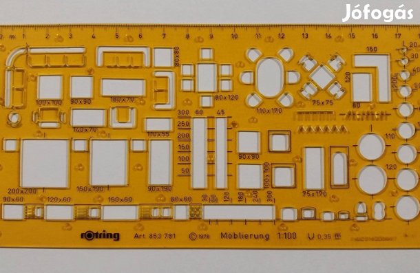 Rotring bútorozási sablon M 1:100