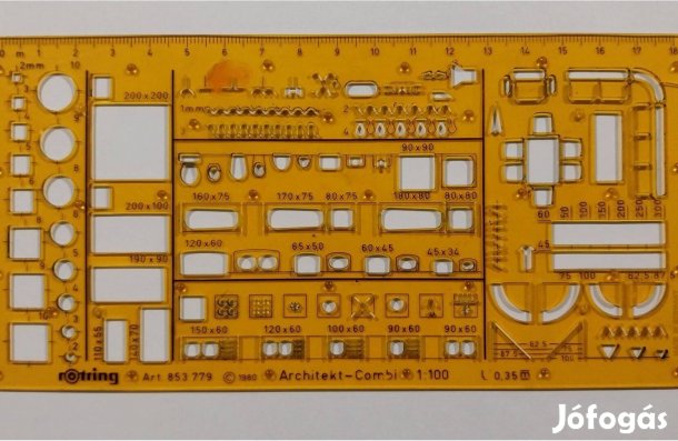 Rotring építész-kombi sablon M 1:100