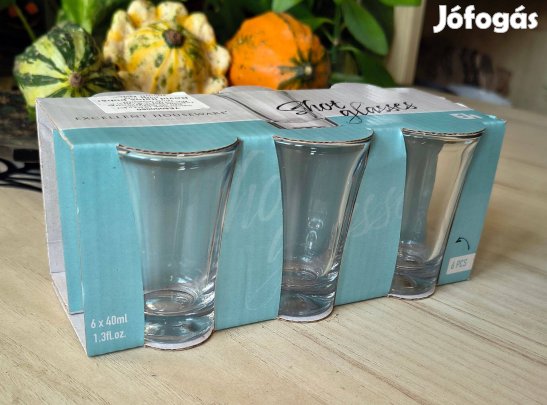 Rövid italos pohár készlet 6 darab Új