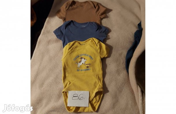 Rövid ujjú body 3 db 80-as méretű unisex,
