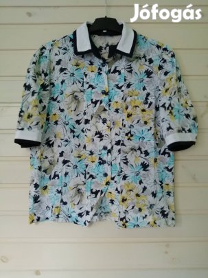 Rövid ujjú virág mintás ing 