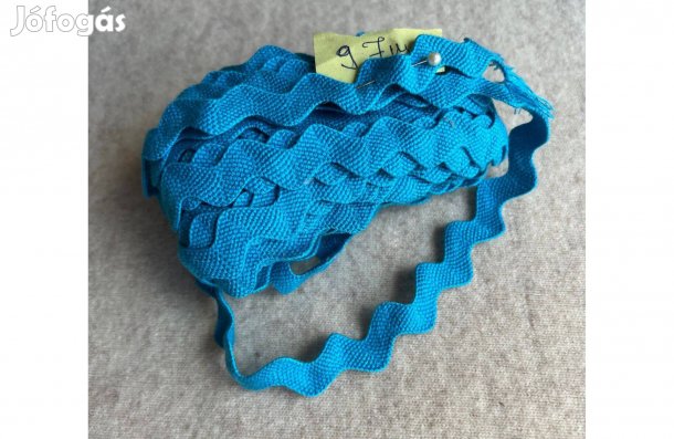 Rövidáru - Farkasfog, paszomány szalag 2 cm világoskék (türkiz)