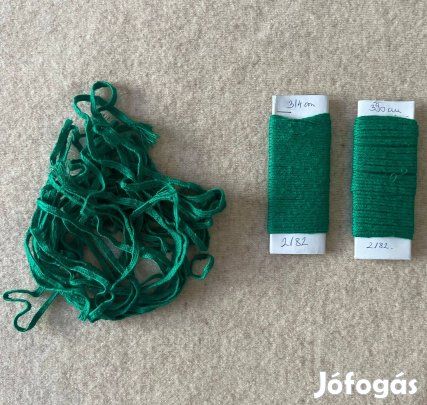 Rövidáru - kötött pamutzsinór - fűzöld 5 mm