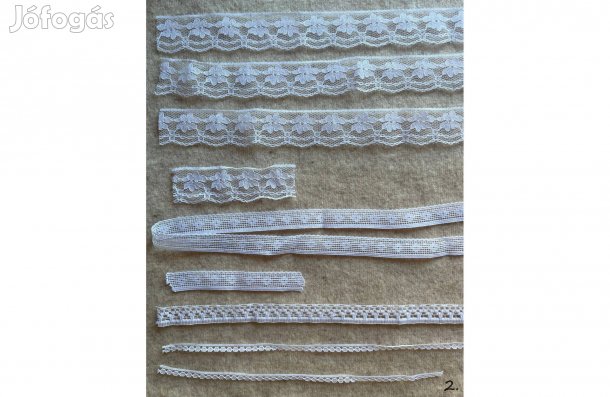 Rövidáru, csipke 2. dekorációs szalag 8 db