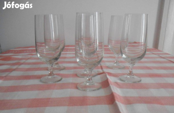 Rövidszárú borospohár vagy pezsgőspohár 7 db