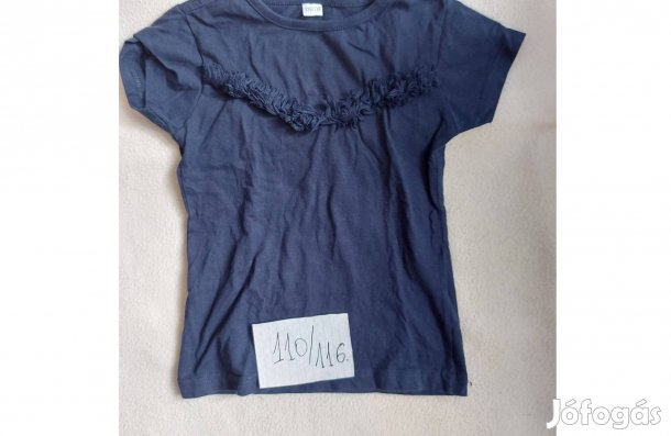 Rövidujjú, sötétkék kislány póló, 110/116-os