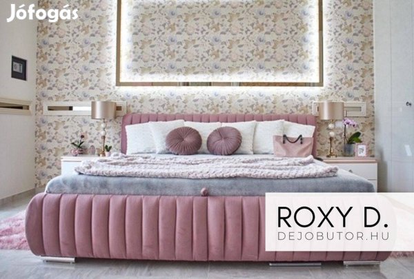 Roxy III. franciaágy ágyneműtartó rugós ágybetét 140x200 cm rózsaszín