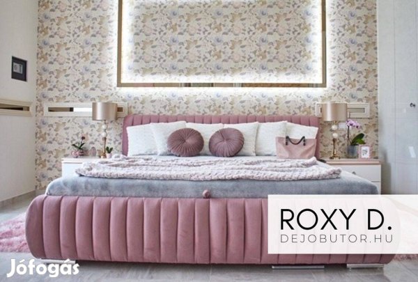 Roxy III franciaágy 140x200 cm ágybetét + ágyneműtartó komplett pink